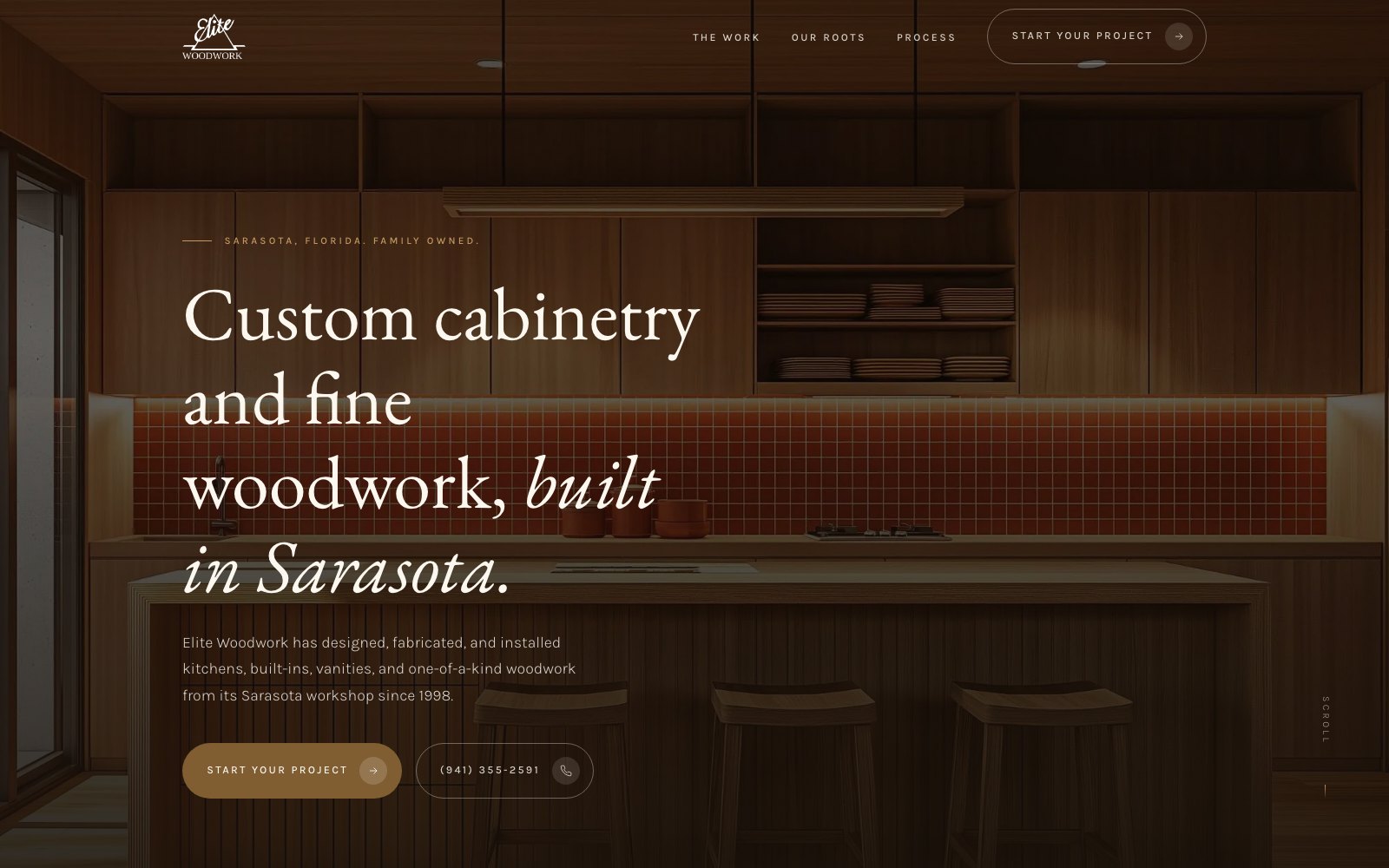 The new Elite Woodwork homepage concept