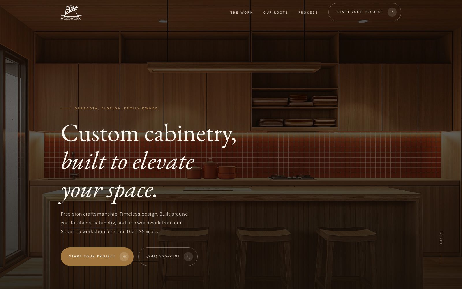 The new Elite Woodwork homepage concept